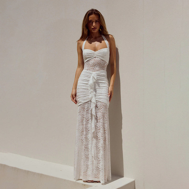 Damen Spitzen-Maxikleid mit raffiniertem Wickeldesign Echo Archiv