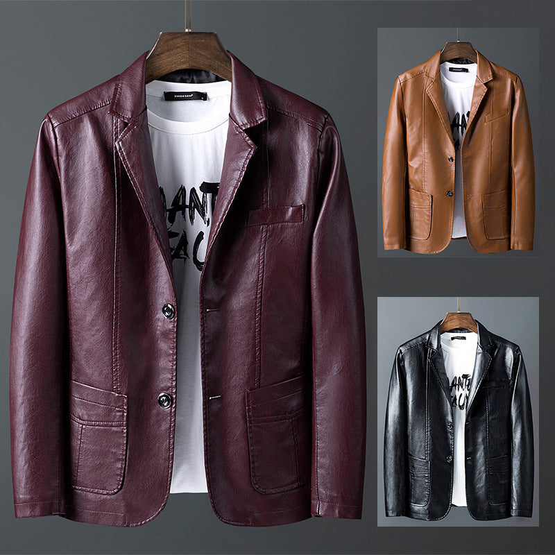 Herren modische Kunstlederjacke mit praktischem Schnitt und stylischen Details Echoarchiv