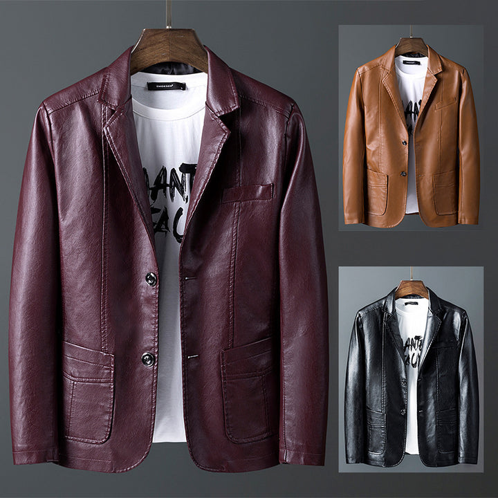 Herren modische Kunstlederjacke mit praktischem Schnitt und stylischen Details Echoarchiv