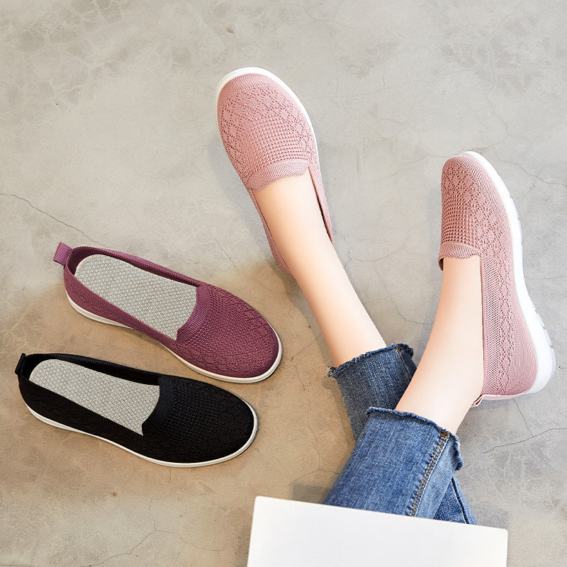 Damen nan leichter gestrickter Slip-On Komfort-Walking-Sneaker mit atmungsaktivem 3D-Strickoberteil und flexibler Leichtlaufsohle Echo Archiv