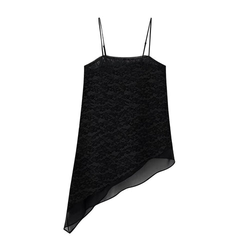 Damen-Spitzen-Camisole mit asymmetrischem Schnitt und dekorativen Trägern Echo Archiv
