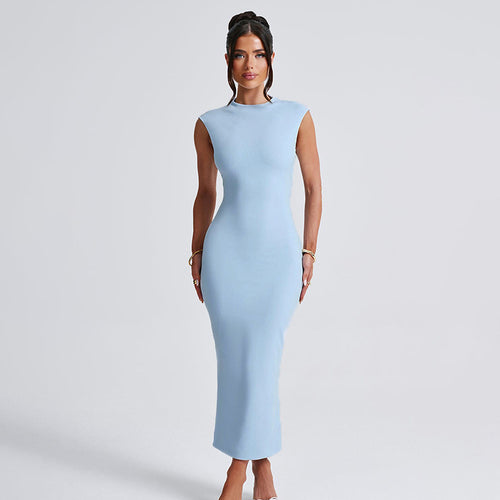 Damen figurbetontes Maxikleid mit elegantem Stehkragen Echo Archiv