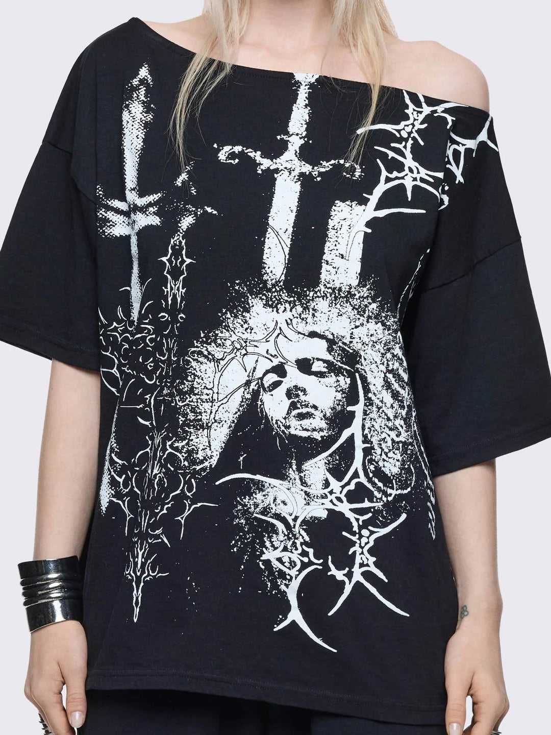 Damen Oversized T-Shirt mit kreativem Grafikdesign Echo Archiv