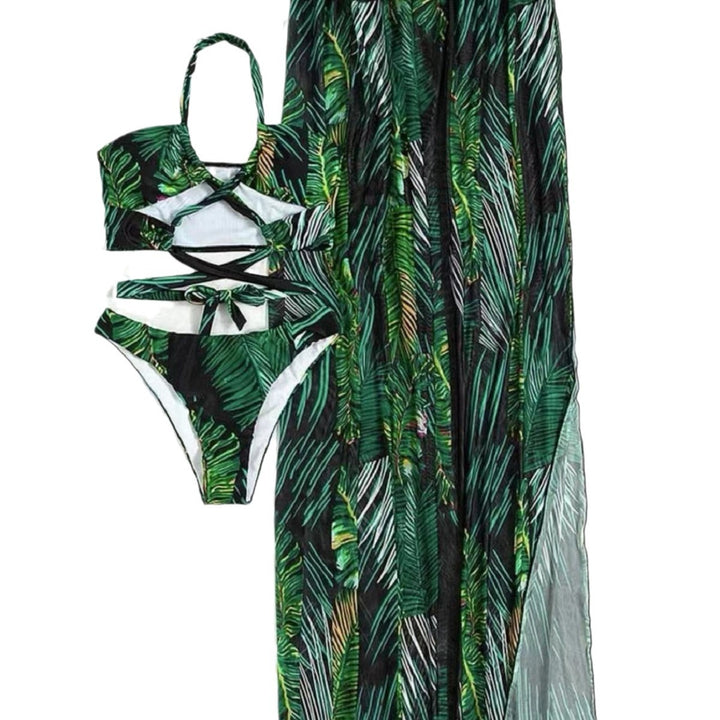 Damen Zweiteiliges Strandoutfit mit floralem Design und raffinierten Cut-Outs Echo Archiv