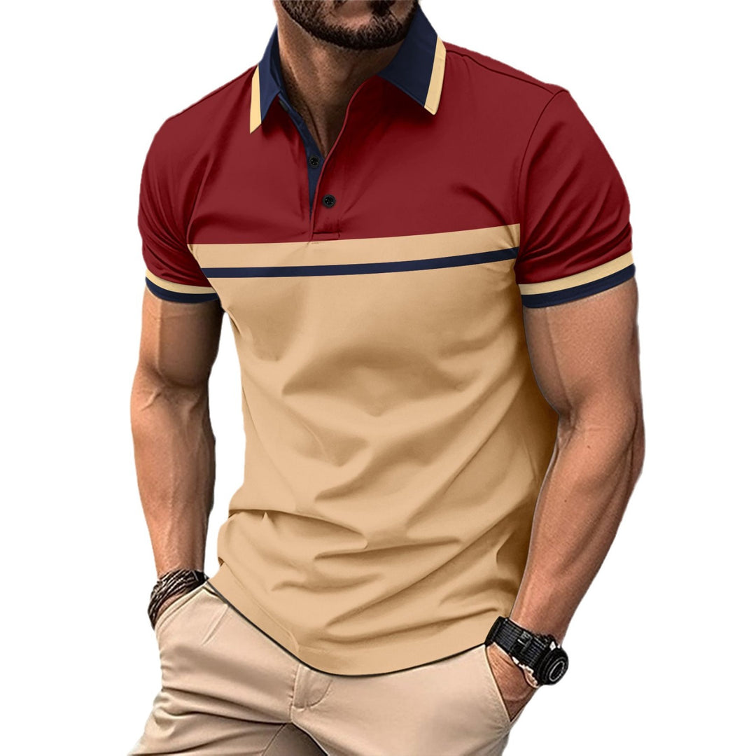 Herren Polohemd mit modernem Farbblockdesign Echoarchiv