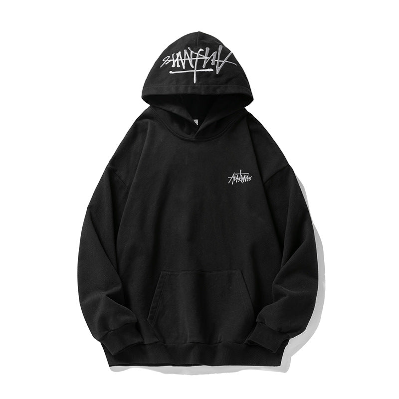 Unisex Oversize Kapuzenpullover mit Kängurutasche und bedruckter Kapuze Echo Archiv