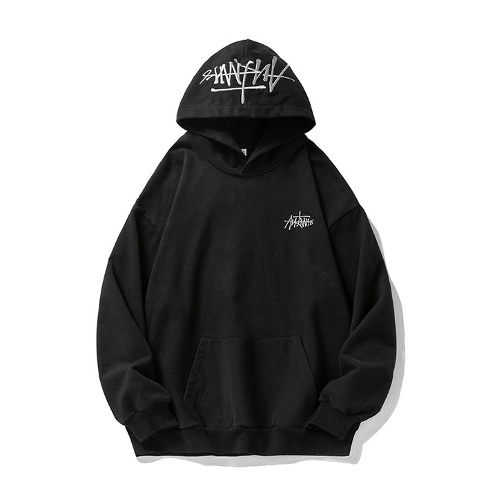 Unisex Oversize Kapuzenpullover mit Kängurutasche und bedruckter Kapuze Echo Archiv