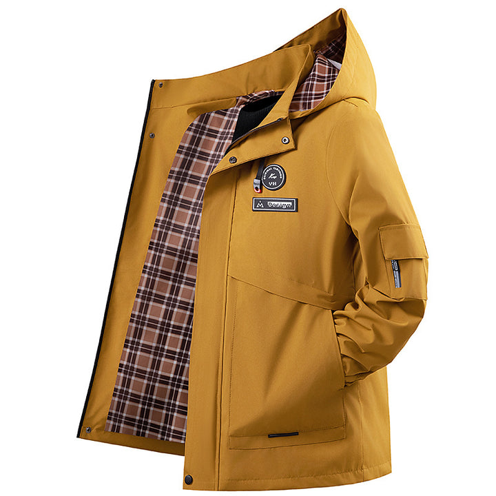 Herren Wasserabweisende Outdoor-Jacke mit verstellbarem Kragen Echo Archiv