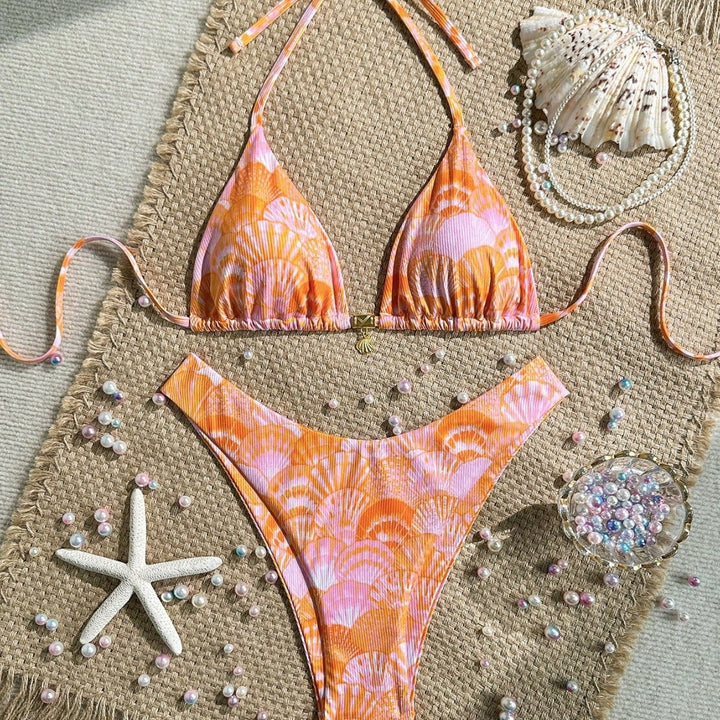 Damen Triangel-Bikini mit Muschel-Muster Echo Archiv