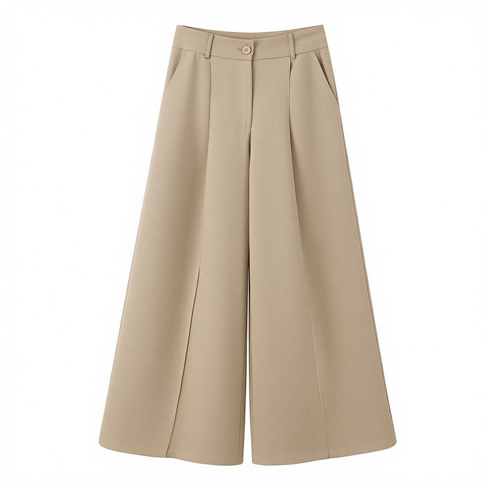 Damen Zweiteiliges Bouclé‑Wickelblazer und High‑Waist Palazzo‑Hosen Set Echo Archiv