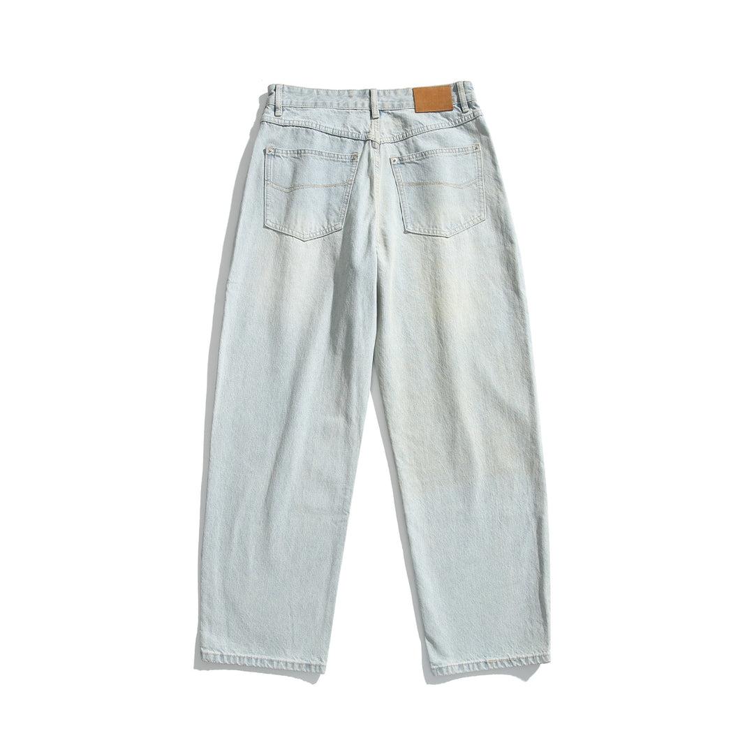 Damen Hochtaillierte Straight‑Leg Jeans mit weitem Bein Echoarchiv