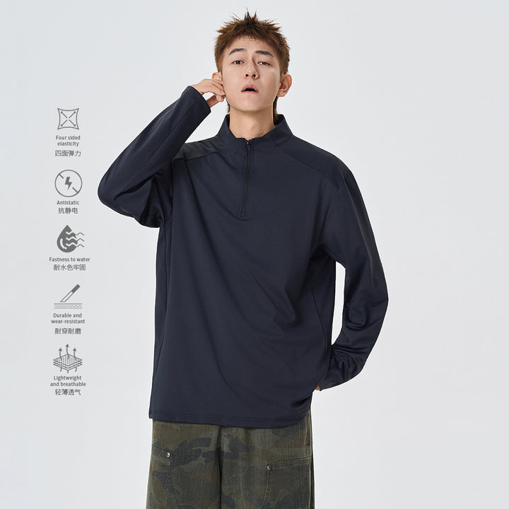 Herren Atmungsaktives Funktions‑Halbzip Trainingsshirt mit Stretch und Stehkragen Echo Archiv