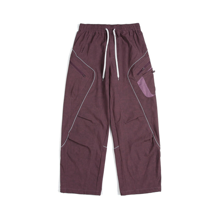 Unisex Cargo-Culotte-Hose mit elastischem Bund, Reißverschlusstaschen und Mesh‑Einsätzen Echoarchiv
