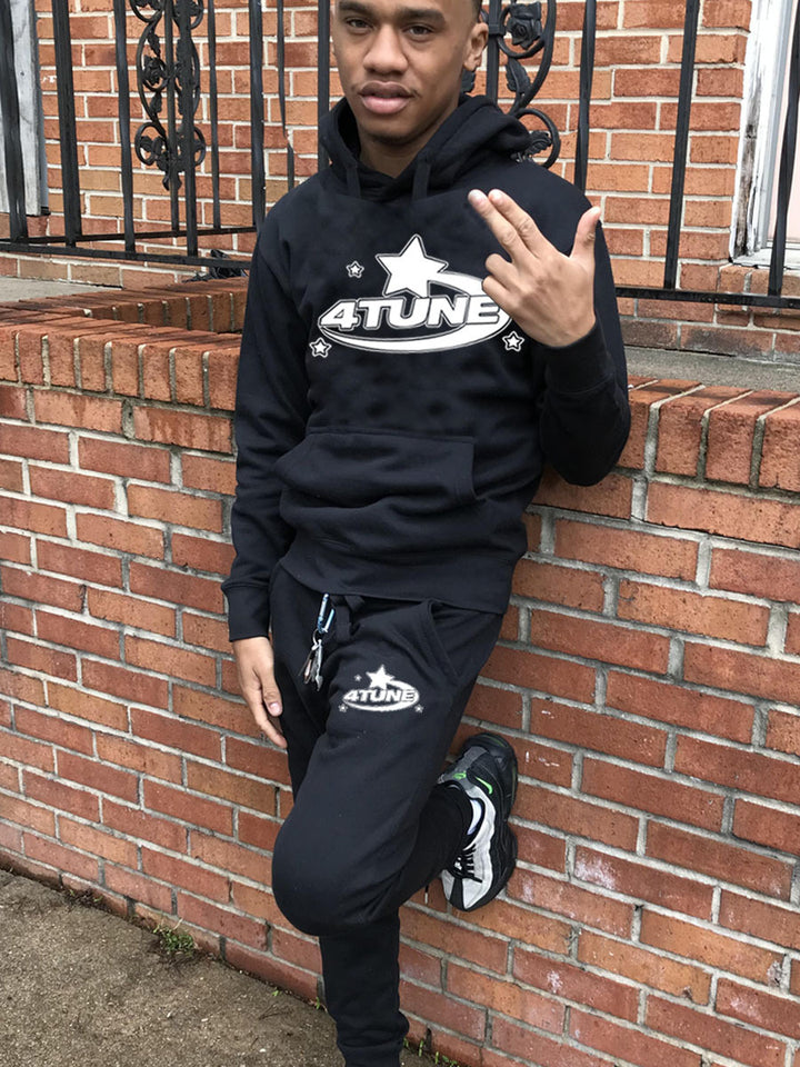 Herren Sportlicher Hoodie und Jogginghose Set mit kreativem Logo Druck Echoarchiv