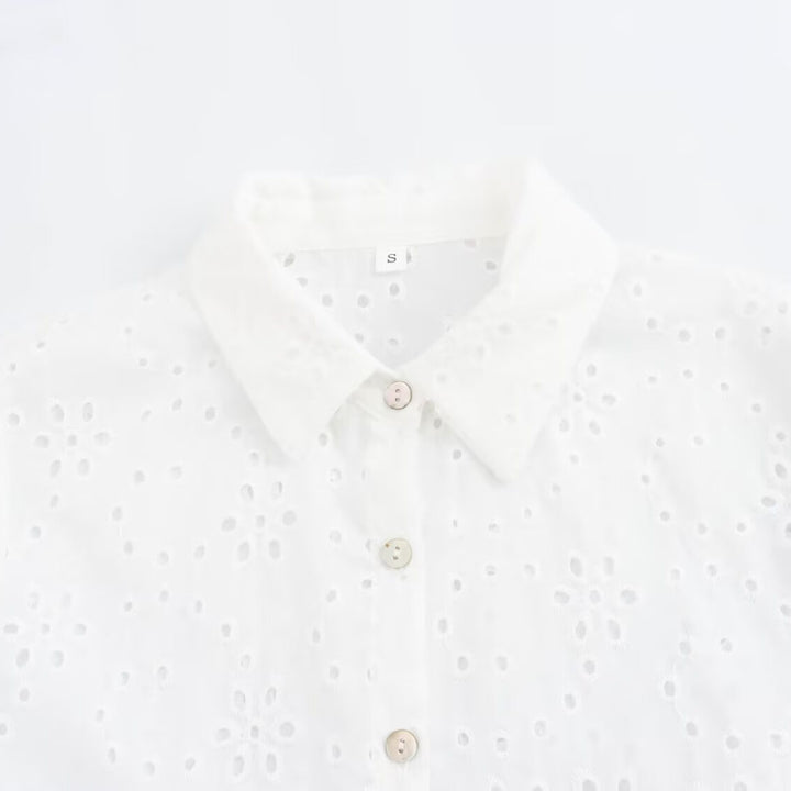 Damen Broderie-Anglaise Hemdblusenkleid mit Stufenrock Echo Archiv