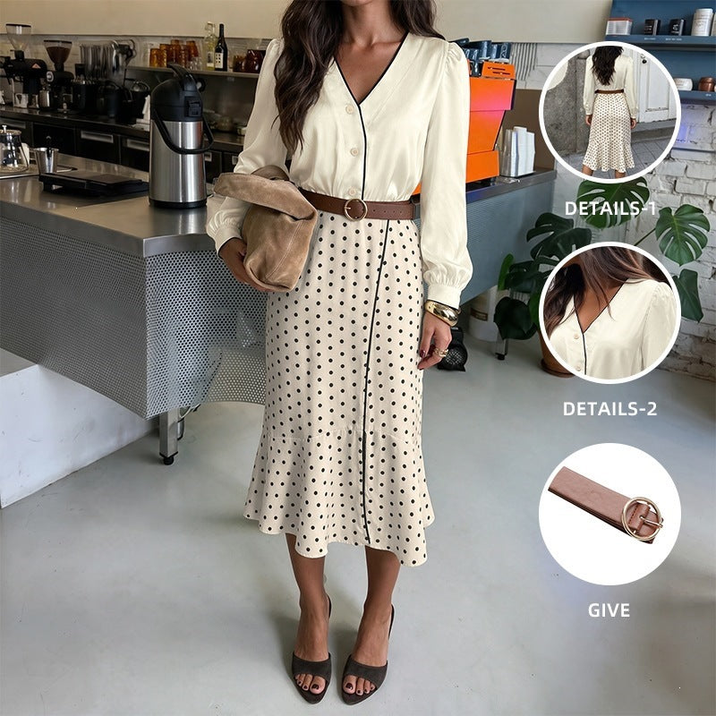 Damen Elegante Bluse mit Knopfdetails und Rüschen Echo Archiv