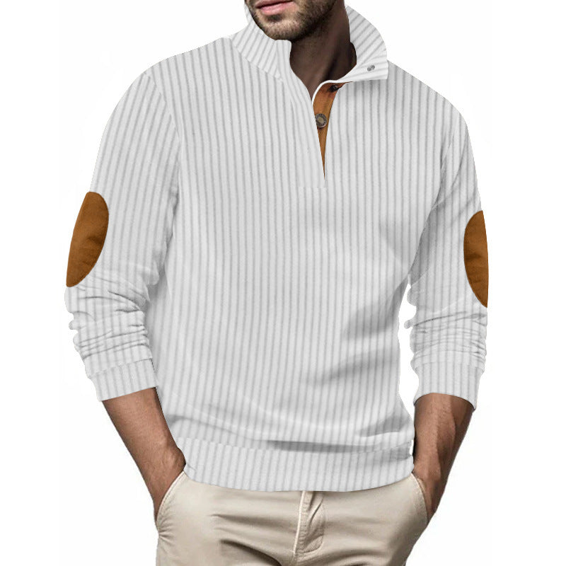 Herren Stepppullover mit strukturiertem Design und Kontrast-Patches Echoarchiv