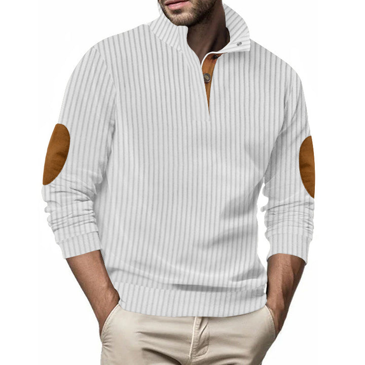 Herren Stepppullover mit strukturiertem Design und Kontrast-Patches Echoarchiv