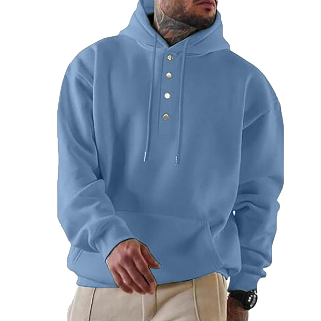 Herren Kapuzenpullover mit Knopfleiste und regulierbarem Kordelzug Echoarchiv
