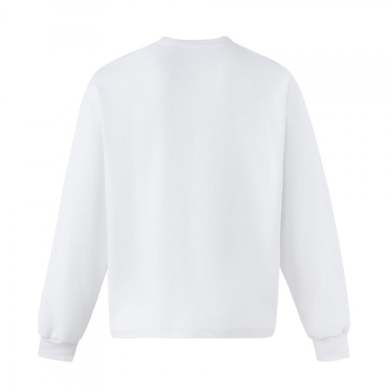 Unisex Oversize-Sweatshirt mit Henley-Ausschnitt und verschwommenem Schmetterlings-Print Echo Archiv