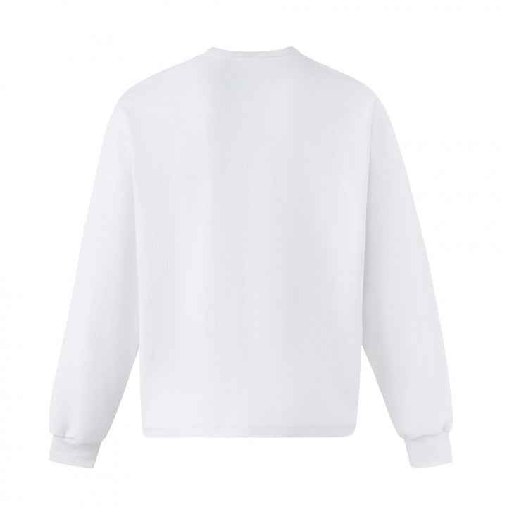 Unisex Oversize-Sweatshirt mit Henley-Ausschnitt und verschwommenem Schmetterlings-Print Echo Archiv
