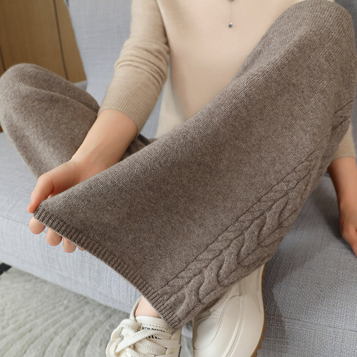 Damen Elegante Strickhose mit Zopfmuster Echo Archiv