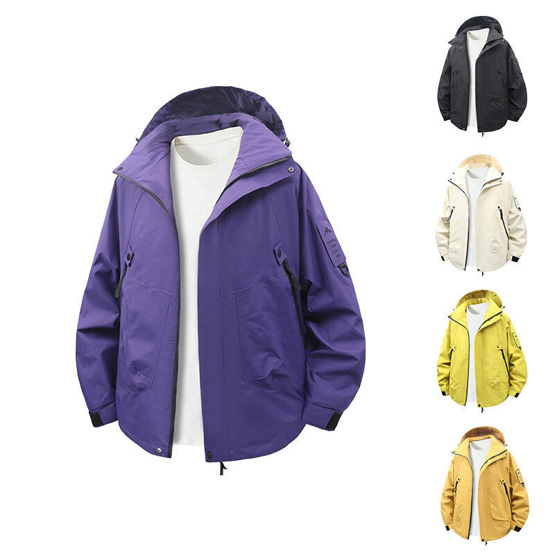 Herren funktionale und wasserabweisende Outdoor-Jacke mit verstellbarem Kapuzenkragen Echoarchiv
