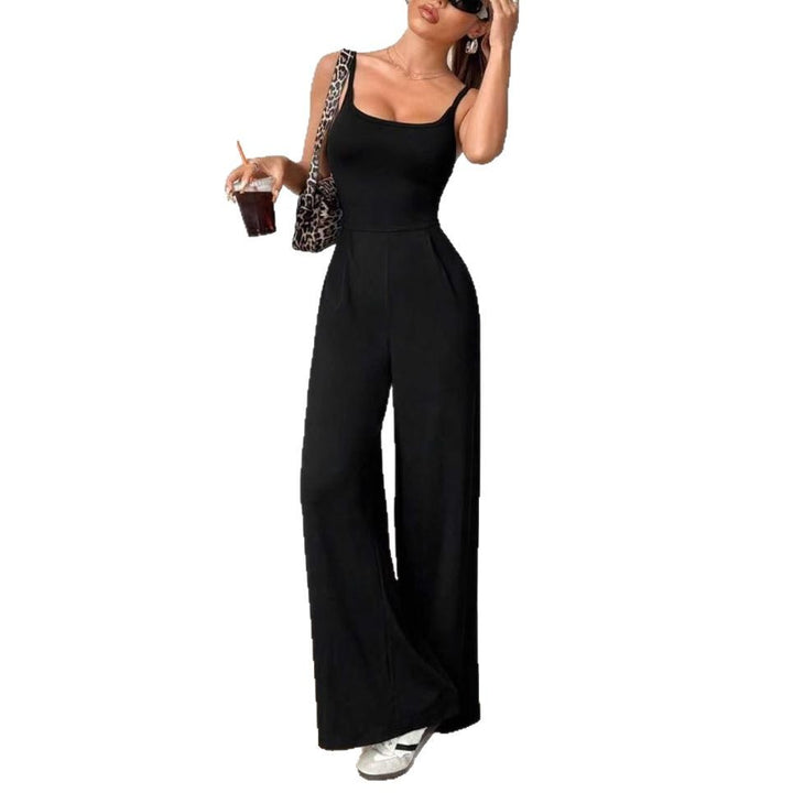 Damen Eleganter Jumpsuit mit weitgeschnittenen Beinen und schmeichelndem Oberteil Echo Archiv
