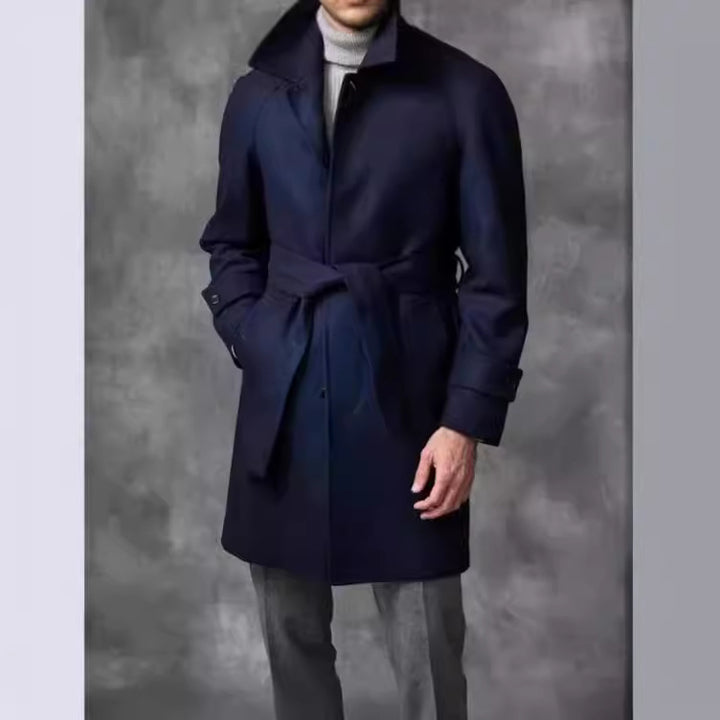 Herren eleganter Doppelreiher-Wollmantel Echoarchiv
