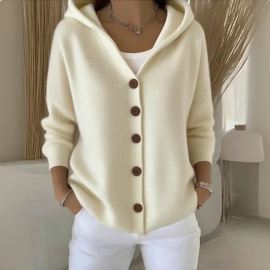 Damen nan Kapuzen-Cardigan mit Knopfleiste und lässiger Oversize-Passform Echo Archiv