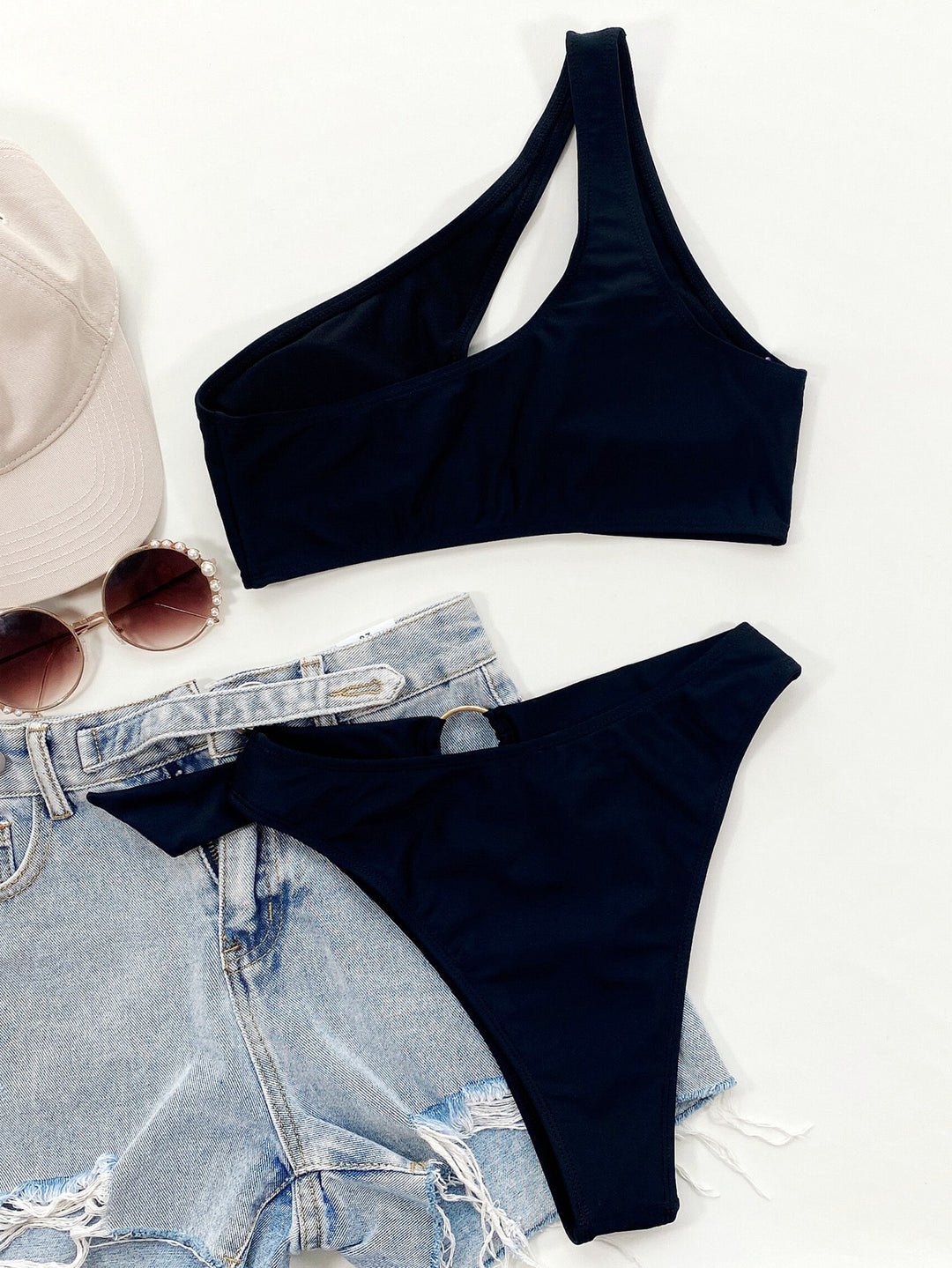 Damen Hochtaillierter Bikini mit Ringdetail und verspieltem Bindegürtel Echo Archiv