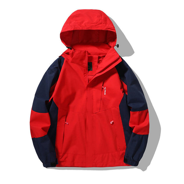 Herren Nano Wind- und wasserabweisende Outdoor-Hoodie-Jacke mit Belüftungsnetz, verstellbarer Kapuze und verdeckter Vorderklappe – Cavarno