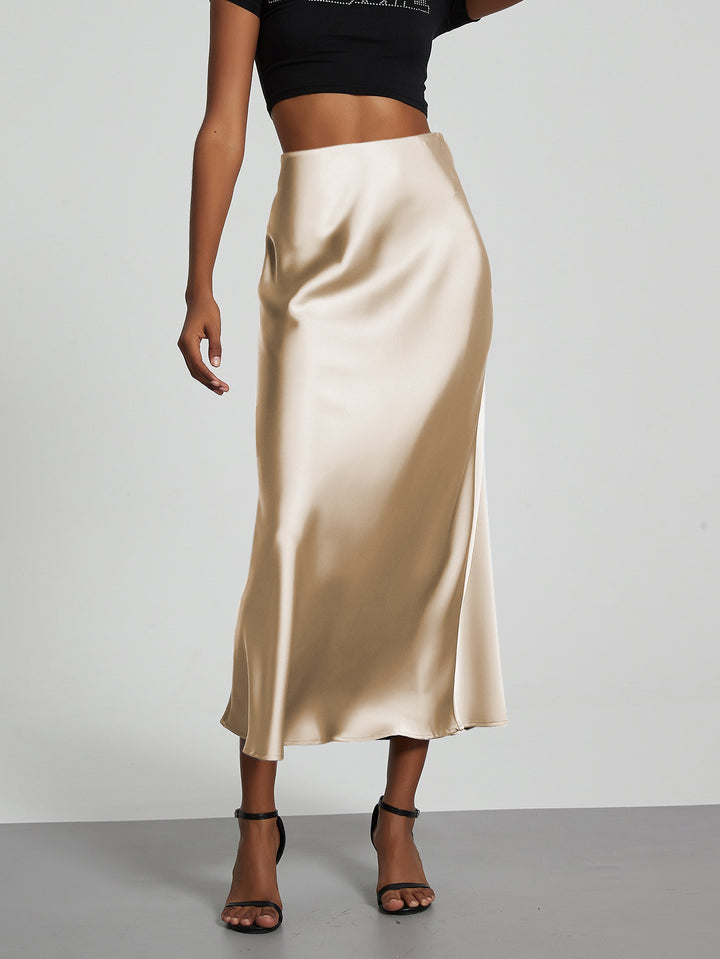 Damen Elegante und fließende Satin Maxiröcke Echo Archiv