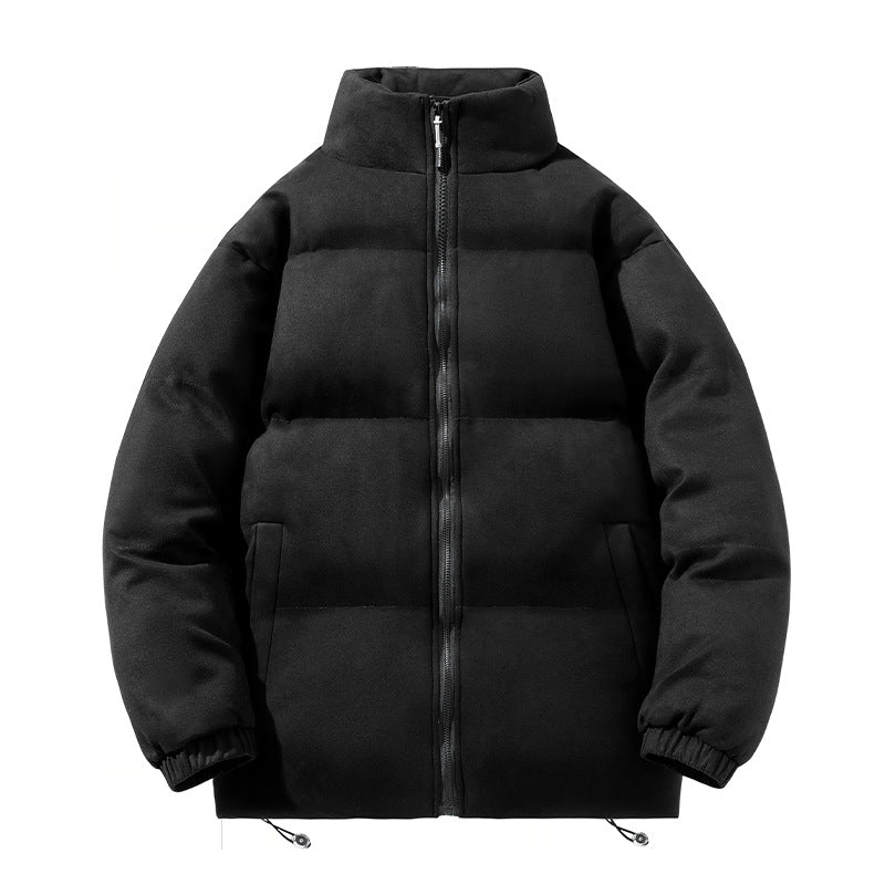 Herren breite Blocksteppjacke mit gepolsterter Thermo-Füllung, hohem Stehkragen und Kordelzugsaum – Taviero
