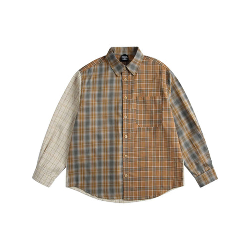 Herren Kariertes Patchwork-Hemd im Overshirt‑Stil Echoarchiv