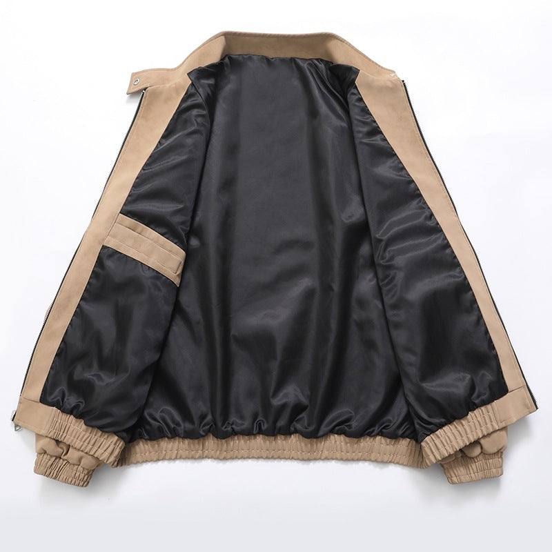 Herren stylische Kunstlederjacke im modernen Design und elastischen Bündchen Echoarchiv