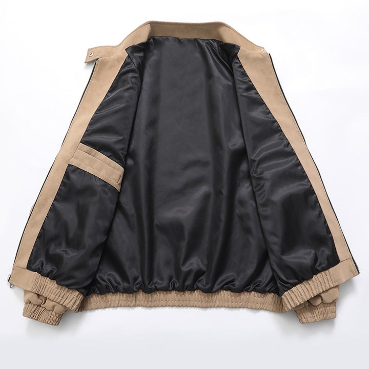 Herren stylische Kunstlederjacke im modernen Design und elastischen Bündchen Echoarchiv