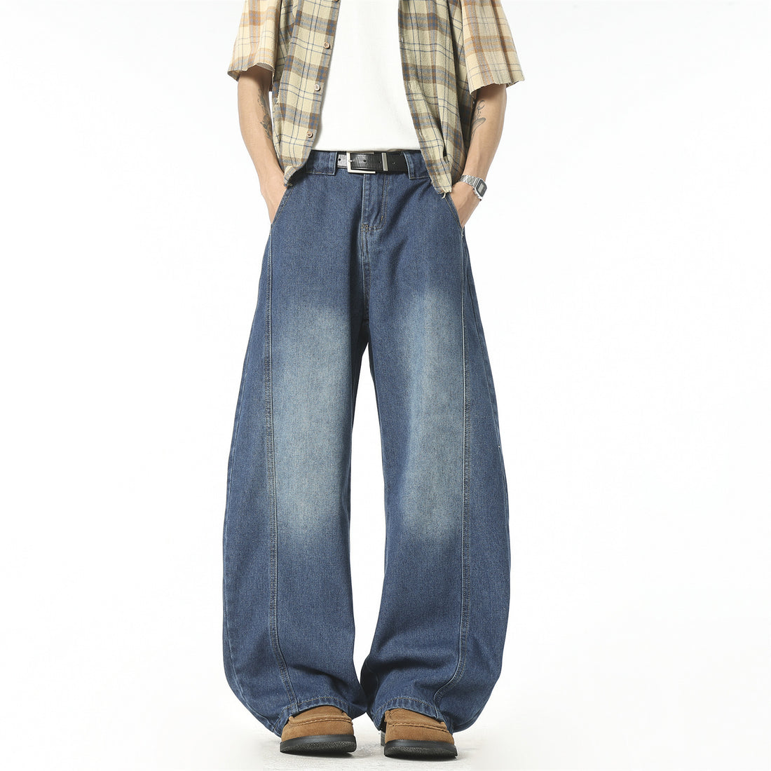 Damen Weit geschnittene High-Waist Hose Echo Archiv