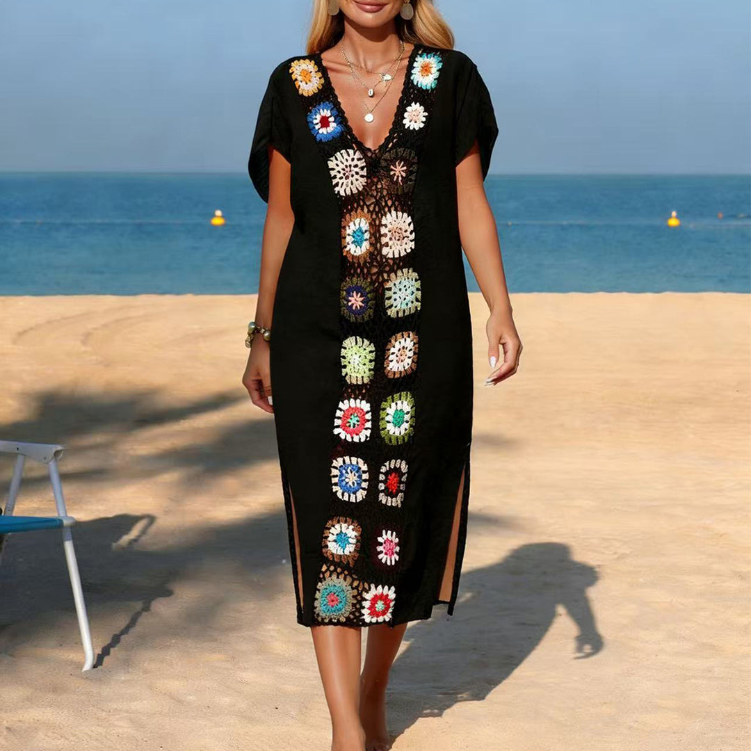 Damen Strandkleid mit floralen Häkelelementen Echo Archiv