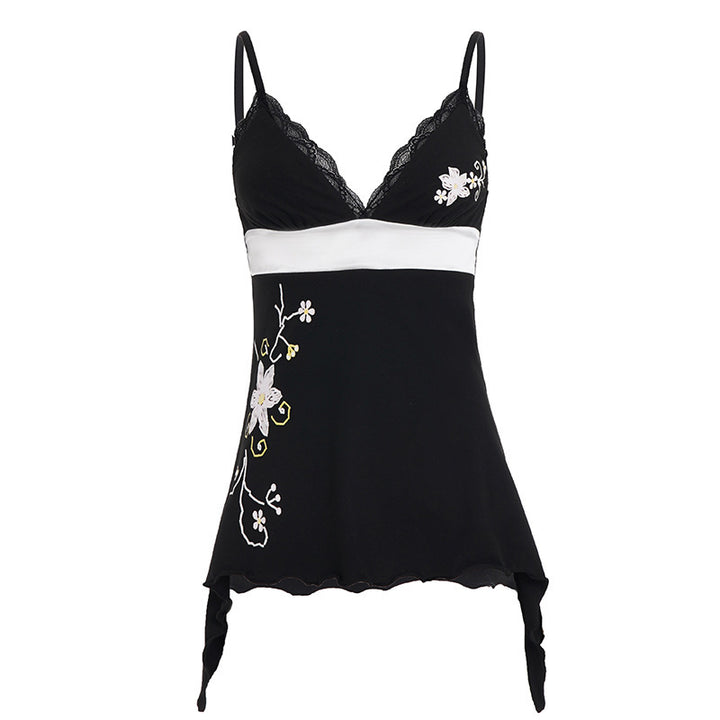 Damen Nachthemd mit floralen Stickdetails und Spitzenverarbeitung Echo Archiv