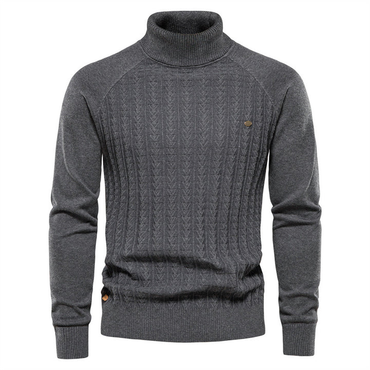 Herren Strickpullover mit modischem Stehkragen und strukturiertem Design Echoarchiv