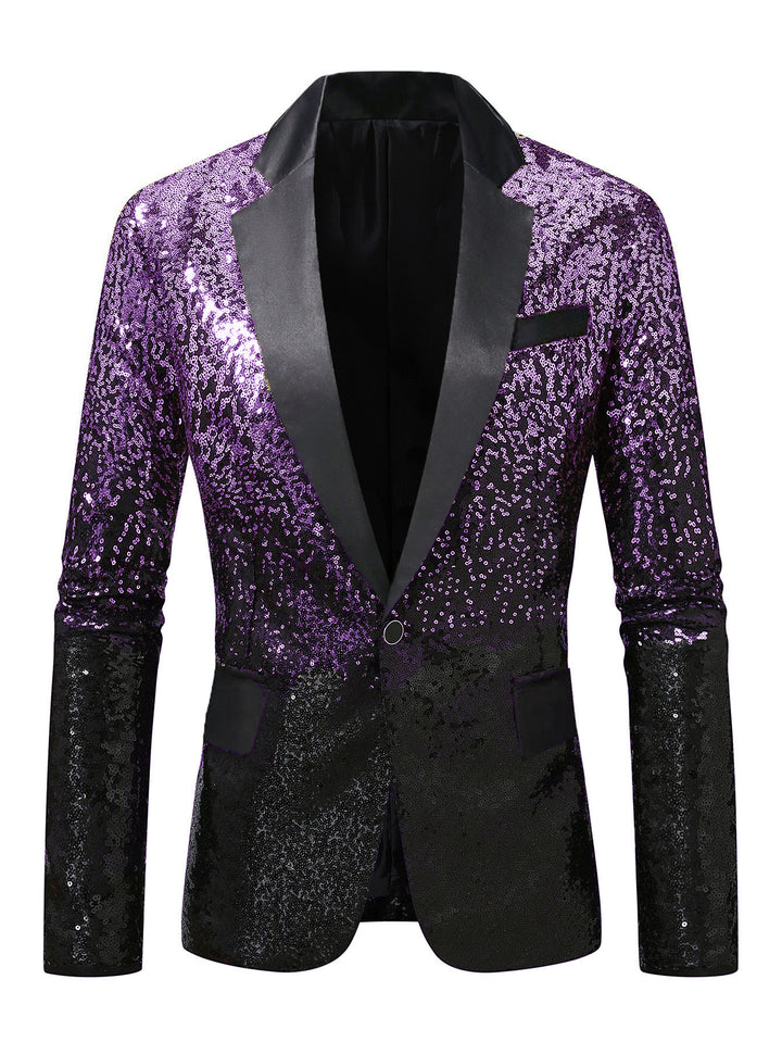 Herren eleganter Pailletten-Anzugblazer mit luxuriösen Akzenten Echoarchiv