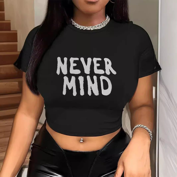 Damen Crop-T-Shirt mit auffälligem Statement-Print Echo Archiv 1777452337