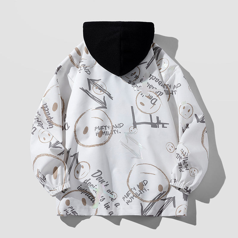 Damenjacke mit Kapuze und grafischem Design Echo Archive