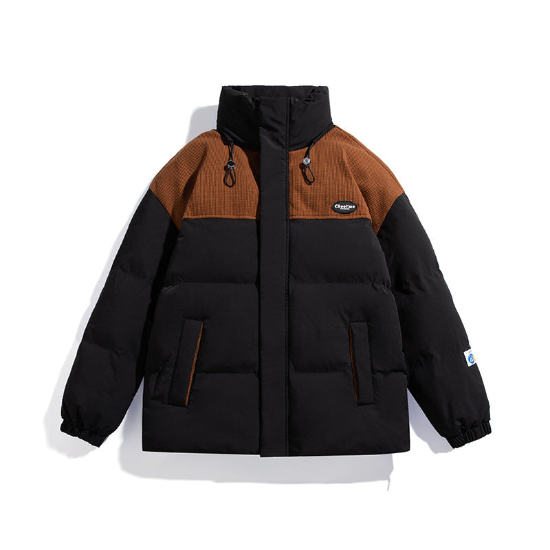 Herren Wattierte Oversize-Steppjacke mit hohem Stehkragen und kontrastiertem Schulterpaneel Echo Archiv