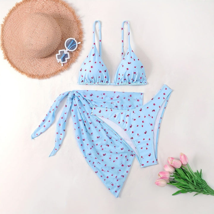 Damen Triangel-Bikini mit floralem Wickelrock Echo Archiv