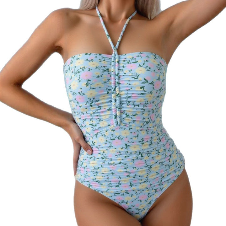 Damen Bandeau Badeanzug mit fröhlichem Blumenmuster Echo Archiv