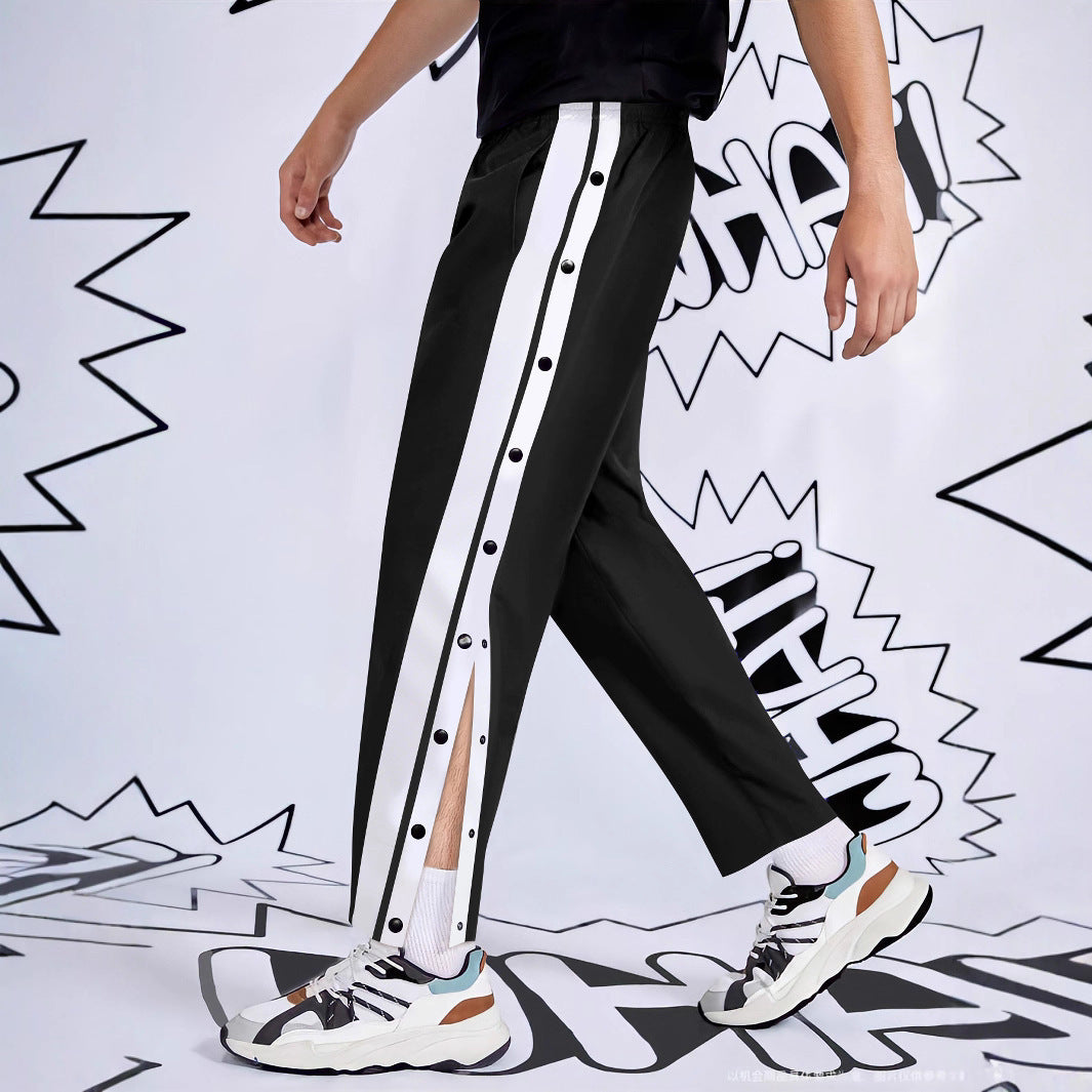 Herren modische Trackpants mit seitlichen Druckknöpfen Echoarchiv