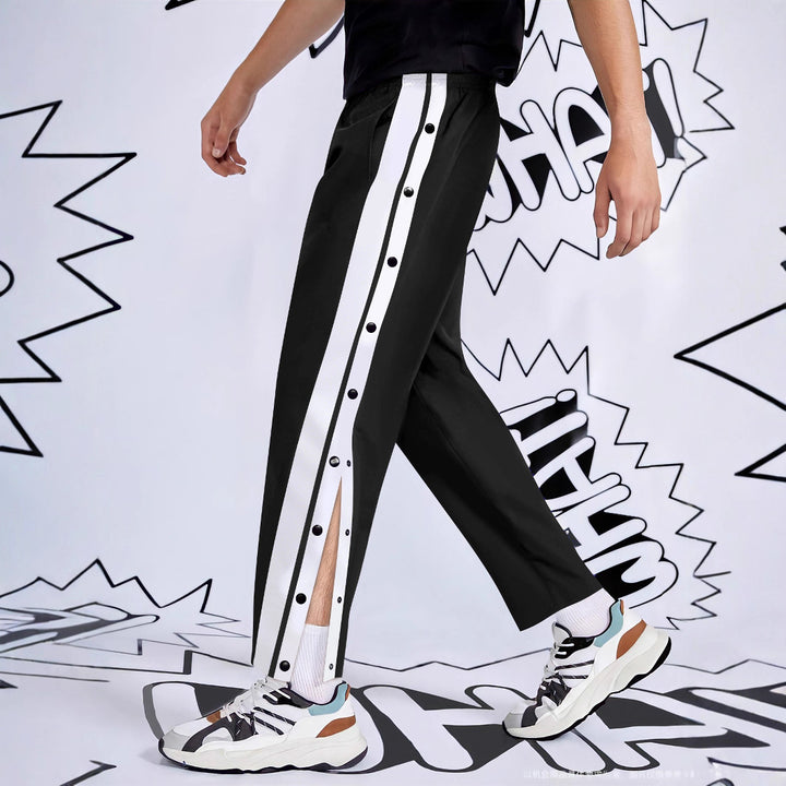 Herren modische Trackpants mit seitlichen Druckknöpfen Echoarchiv