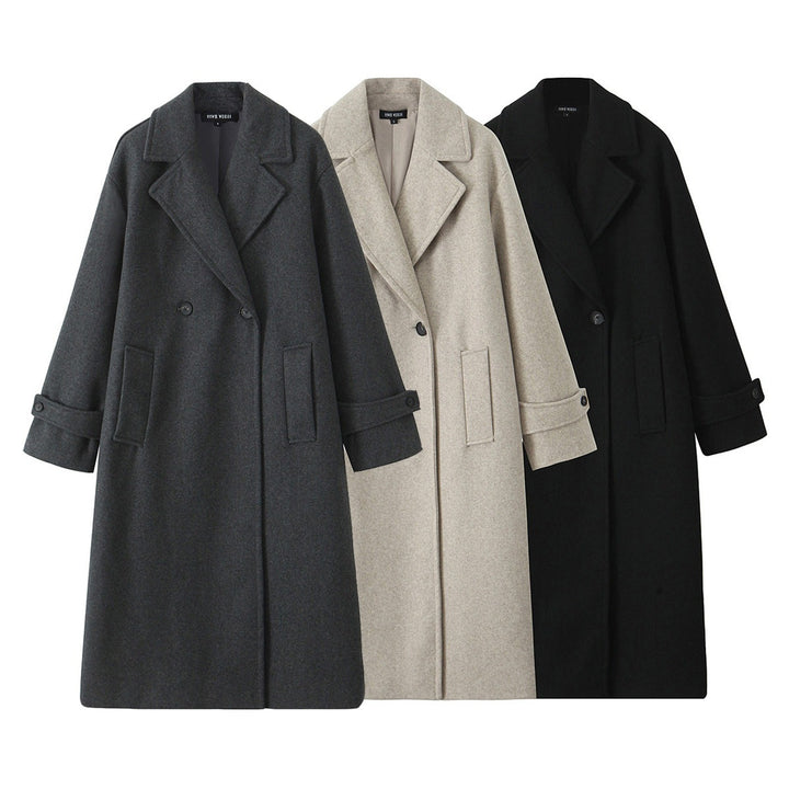 Damen 90+ doppelreihiger Wollmix-Mantel mit Oversize-Schnitt und Reverskragen Echo Archiv